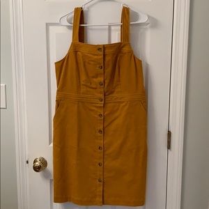 J. Crew New Yellow Corduroy Jumper Dress